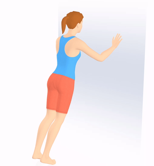 انجام حرکت شنا روی دیوار برای تقویت عضلات بالاتنه